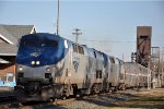 "Empire Builder" rolls east off the bridge